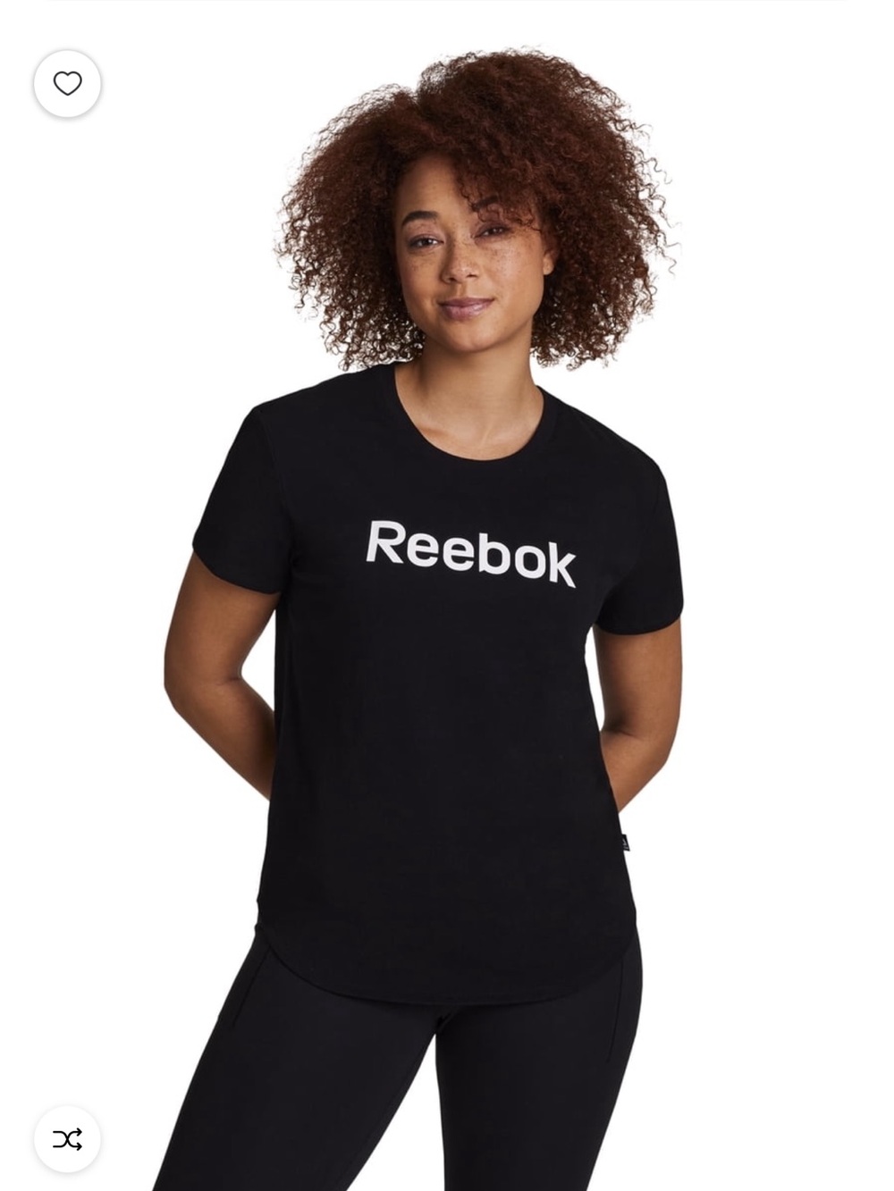 Reebok Black Tee with White Logo